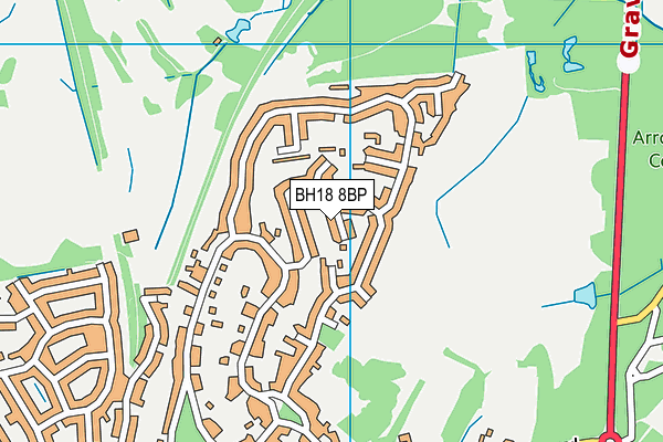 BH18 8BP map - OS VectorMap District (Ordnance Survey)