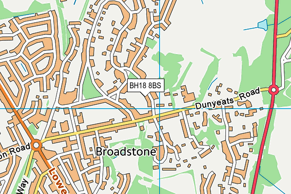BH18 8BS map - OS VectorMap District (Ordnance Survey)