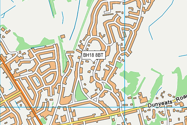 BH18 8BT map - OS VectorMap District (Ordnance Survey)