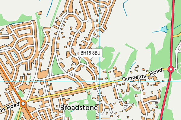 BH18 8BU map - OS VectorMap District (Ordnance Survey)