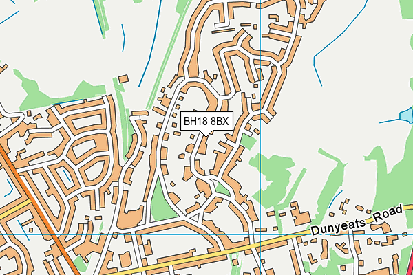 BH18 8BX map - OS VectorMap District (Ordnance Survey)