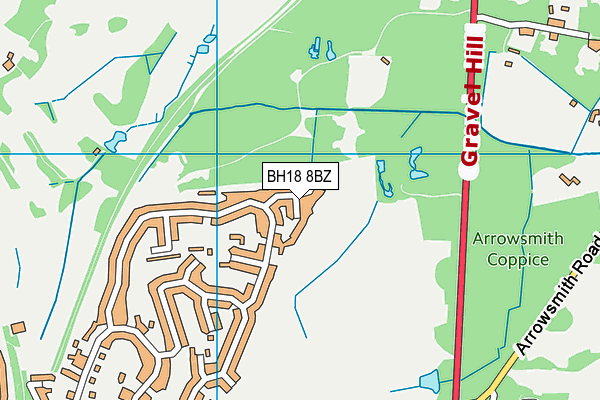 BH18 8BZ map - OS VectorMap District (Ordnance Survey)