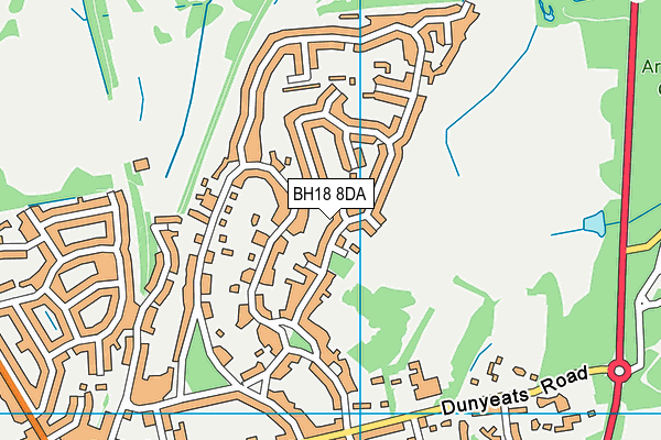 BH18 8DA map - OS VectorMap District (Ordnance Survey)