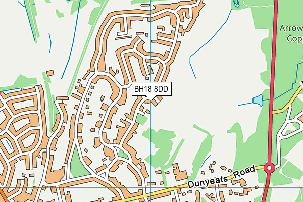 BH18 8DD map - OS VectorMap District (Ordnance Survey)