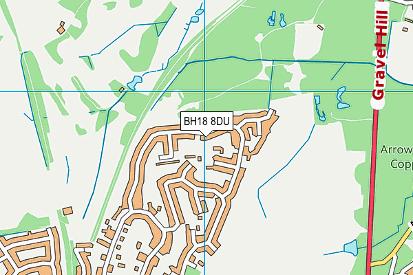 BH18 8DU map - OS VectorMap District (Ordnance Survey)