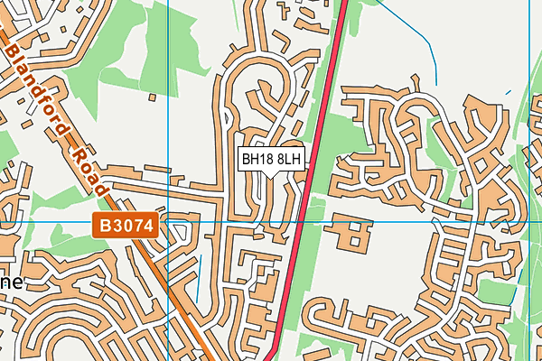 BH18 8LH map - OS VectorMap District (Ordnance Survey)