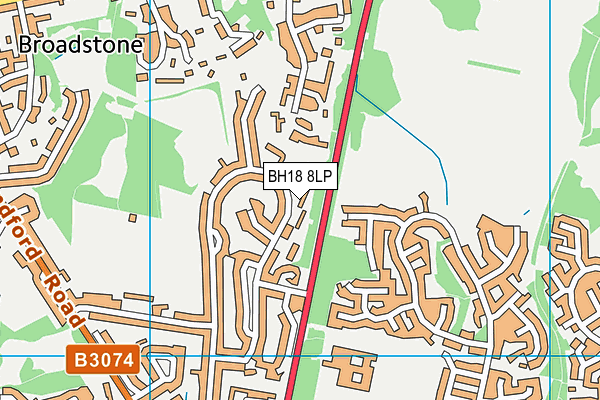 BH18 8LP map - OS VectorMap District (Ordnance Survey)