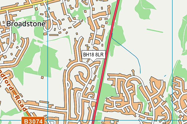 BH18 8LR map - OS VectorMap District (Ordnance Survey)