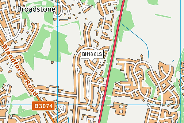 BH18 8LS map - OS VectorMap District (Ordnance Survey)