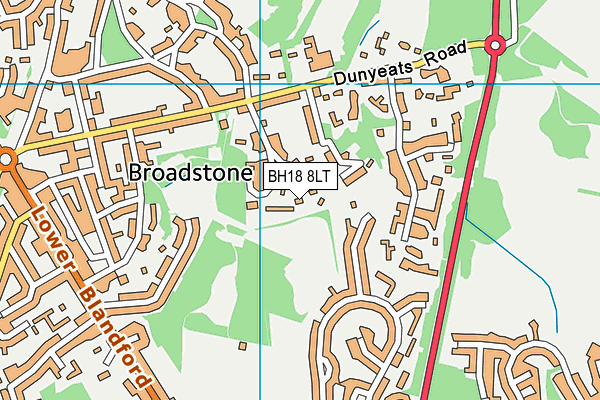 BH18 8LT map - OS VectorMap District (Ordnance Survey)