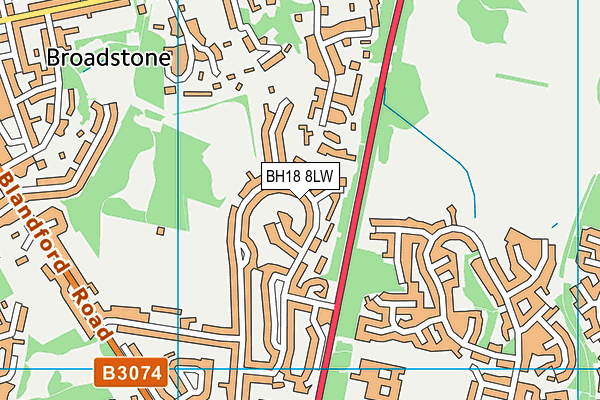 BH18 8LW map - OS VectorMap District (Ordnance Survey)