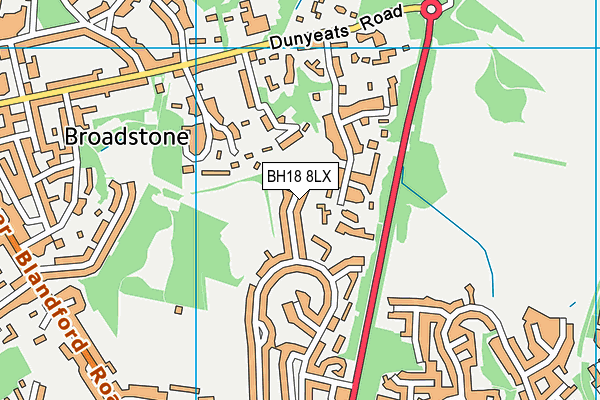 BH18 8LX map - OS VectorMap District (Ordnance Survey)