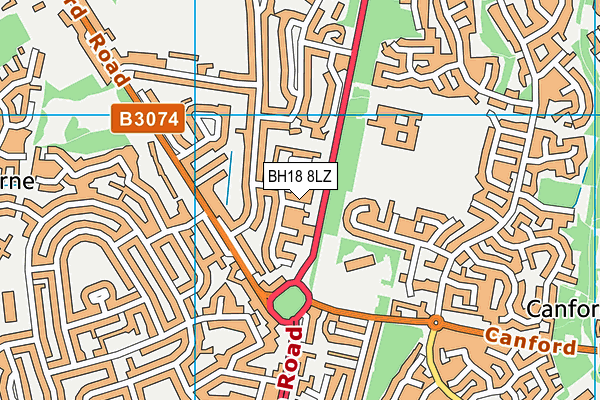 BH18 8LZ map - OS VectorMap District (Ordnance Survey)