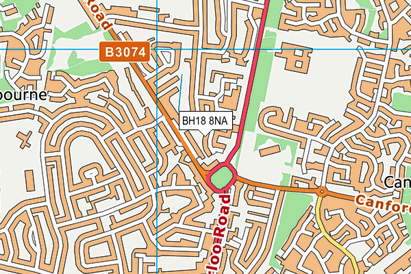 BH18 8NA map - OS VectorMap District (Ordnance Survey)