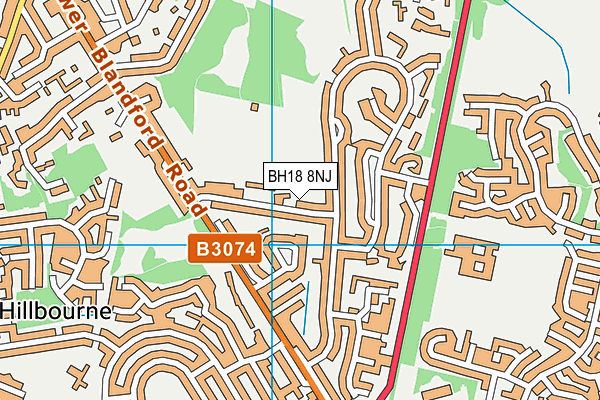 BH18 8NJ map - OS VectorMap District (Ordnance Survey)