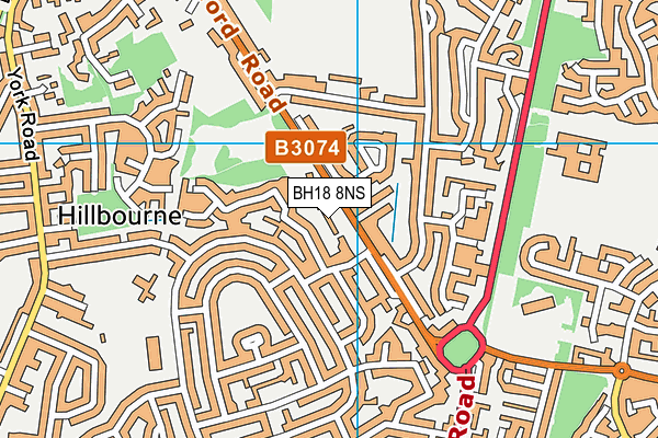BH18 8NS map - OS VectorMap District (Ordnance Survey)