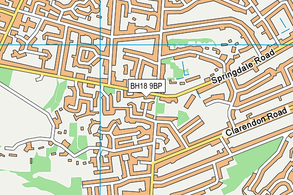 BH18 9BP map - OS VectorMap District (Ordnance Survey)