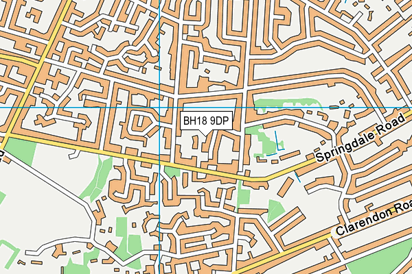 BH18 9DP map - OS VectorMap District (Ordnance Survey)
