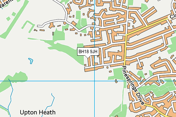 BH18 9JH map - OS VectorMap District (Ordnance Survey)