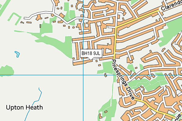 BH18 9JL map - OS VectorMap District (Ordnance Survey)