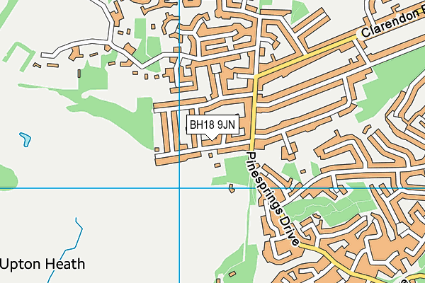 BH18 9JN map - OS VectorMap District (Ordnance Survey)