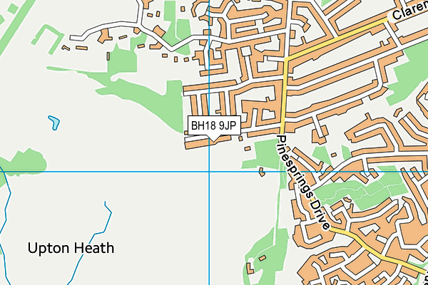 BH18 9JP map - OS VectorMap District (Ordnance Survey)