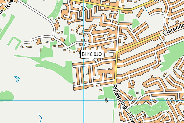 BH18 9JQ map - OS VectorMap District (Ordnance Survey)