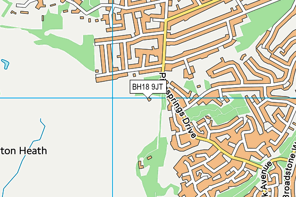 BH18 9JT map - OS VectorMap District (Ordnance Survey)