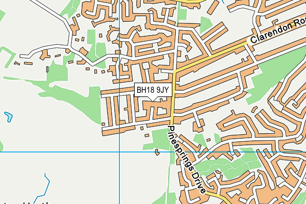 BH18 9JY map - OS VectorMap District (Ordnance Survey)