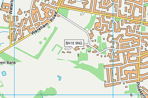BH18 9NG map - OS VectorMap District (Ordnance Survey)