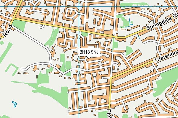 BH18 9NJ map - OS VectorMap District (Ordnance Survey)