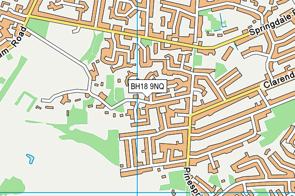 BH18 9NQ map - OS VectorMap District (Ordnance Survey)
