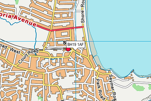 BH19 1AF map - OS VectorMap District (Ordnance Survey)