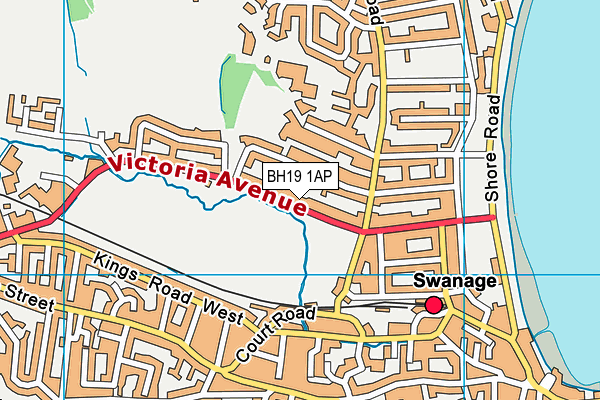 BH19 1AP map - OS VectorMap District (Ordnance Survey)