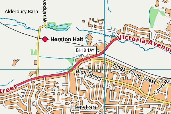 BH19 1AY map - OS VectorMap District (Ordnance Survey)