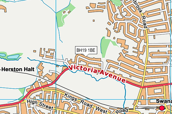 BH19 1BE map - OS VectorMap District (Ordnance Survey)