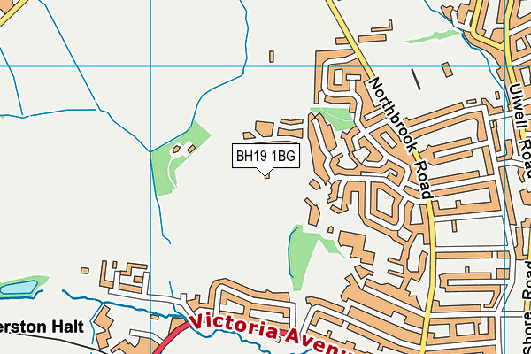 BH19 1BG map - OS VectorMap District (Ordnance Survey)