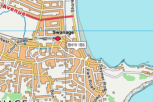 BH19 1BS map - OS VectorMap District (Ordnance Survey)