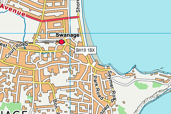 BH19 1BX map - OS VectorMap District (Ordnance Survey)