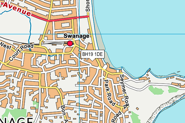 BH19 1DE map - OS VectorMap District (Ordnance Survey)