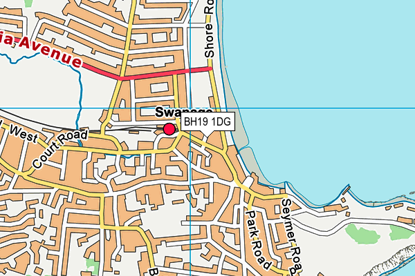 BH19 1DG map - OS VectorMap District (Ordnance Survey)
