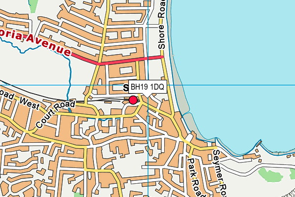 BH19 1DQ map - OS VectorMap District (Ordnance Survey)