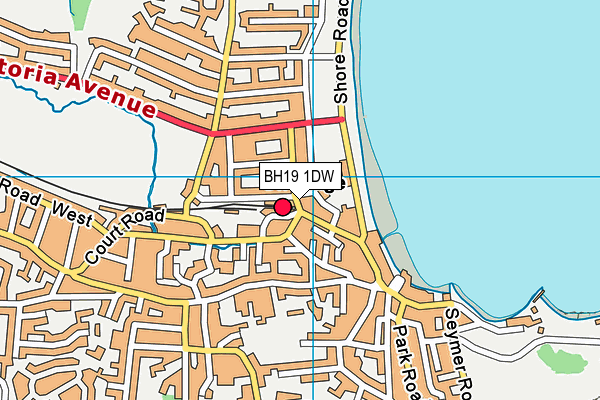 BH19 1DW map - OS VectorMap District (Ordnance Survey)