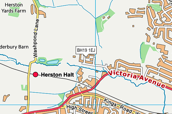 BH19 1EJ map - OS VectorMap District (Ordnance Survey)