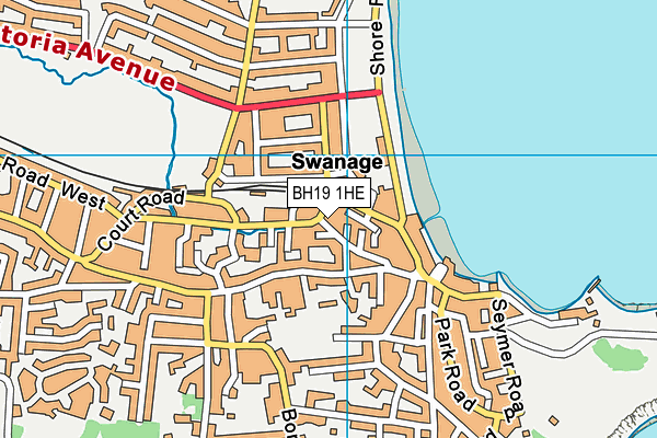 BH19 1HE map - OS VectorMap District (Ordnance Survey)