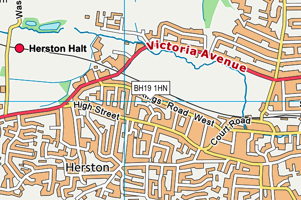 BH19 1HN map - OS VectorMap District (Ordnance Survey)