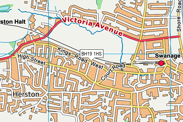 BH19 1HS map - OS VectorMap District (Ordnance Survey)
