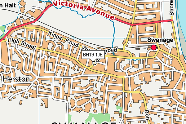 BH19 1JE map - OS VectorMap District (Ordnance Survey)