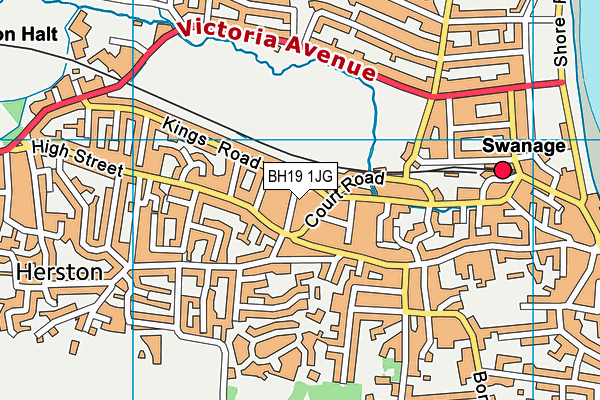 BH19 1JG map - OS VectorMap District (Ordnance Survey)