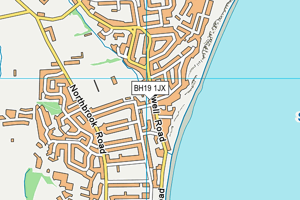 BH19 1JX map - OS VectorMap District (Ordnance Survey)